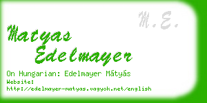 matyas edelmayer business card